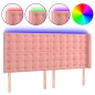 vidaXL LED Kopfteil Rosa 183x16x118/128 cm Samt vidaXL LED Kopfteil Rosa 183x16x118/128 cm Samt
