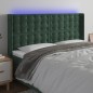 vidaXL LED Kopfteil Dunkelgrün 183x16x118/128 cm Samt vidaXL LED Kopfteil Dunkelgrün 183x16x118/128 cm Samt