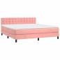 vidaXL Boxspringbett mit Matratze & LED Rosa 180x200 cm Samt vidaXL Boxspringbett mit Matratze & LED Rosa 180x200 cm Samt