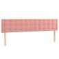 vidaXL Boxspringbett mit Matratze & LED Rosa 180x200 cm Samt vidaXL Boxspringbett mit Matratze & LED Rosa 180x200 cm Samt