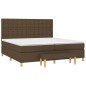 vidaXL Boxspringbett mit Matratze Dunkelbraun 200x200 cm Stoff vidaXL Boxspringbett mit Matratze Dunkelbraun 200x200 cm Stoff