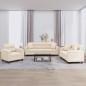 vidaXL 3-tlg. Sofagarnitur mit Kissen Beige Mikrofasergewebe vidaXL 3-tlg. Sofagarnitur mit Kissen Beige Mikrofasergewebe