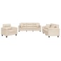 vidaXL 3-tlg. Sofagarnitur mit Kissen Beige Mikrofasergewebe vidaXL 3-tlg. Sofagarnitur mit Kissen Beige Mikrofasergewebe