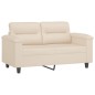 vidaXL 3-tlg. Sofagarnitur mit Kissen Beige Mikrofasergewebe vidaXL 3-tlg. Sofagarnitur mit Kissen Beige Mikrofasergewebe
