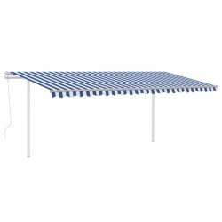 vidaXL Automatische Markise mit LED & Windsensor 5x3,5 m Blau und Weiß