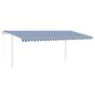vidaXL Automatische Markise mit LED & Windsensor 5x3,5 m Blau und Weiß vidaXL Automatische Markise mit LED & Windsensor 5x3,5 m Blau und Weiß