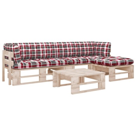 vidaXL 4-tlg. Paletten-Lounge-Set mit Kissen Imprägniertes Kiefernholz