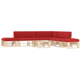 vidaXL 6-tlg. Paletten-Lounge-Set mit Kissen Imprägniertes Kiefernholz