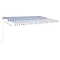 vidaXL Automatische Markise mit LED & Windsensor 5x3,5 m Blau und Weiß vidaXL Automatische Markise mit LED & Windsensor 5x3,5 m Blau und Weiß