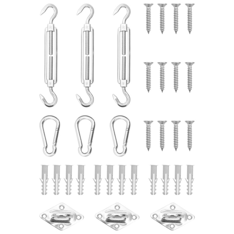 vidaXL 9-tlg. Sonnensegel Zubehör-Set Edelstahl vidaXL 9-tlg. Sonnensegel Zubehör-Set Edelstahl