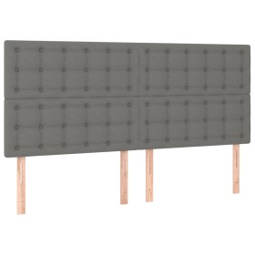 vidaXL Kopfteile 4 Stk. Dunkelgrau 90x5x78/88 cm Stoff