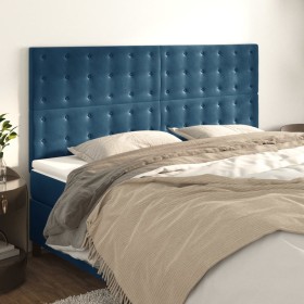 vidaXL Kopfteile 4 Stk. Dunkelblau 90x5x78/88 cm Samt