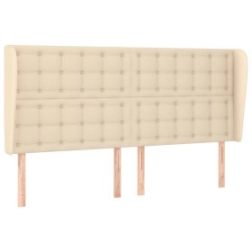 vidaXL Kopfteil mit Ohren Creme 183x23x118/128 cm Stoff