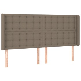 vidaXL Kopfteil mit Ohren Taupe 183x16x118/128 cm Stoff