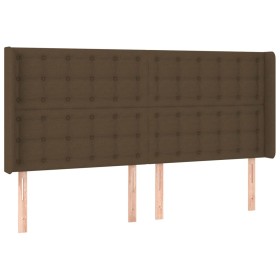 vidaXL Kopfteil mit Ohren Dunkelbraun 203x16x118/128 cm Stoff