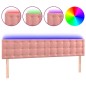 vidaXL LED Kopfteil Rosa 180x5x78/88 cm Samt