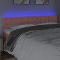 vidaXL LED Kopfteil Rosa 180x5x78/88 cm Samt