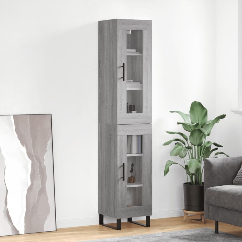 Highboard Grau Sonoma 34,5x34x180 cm Holzwerkstoff Highboard Grau Sonoma 34,5x34x180 cm Holzwerkstoff