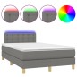 vidaXL Boxspringbett mit Matratze & LED Dunkelgrau 120x190 cm Stoff vidaXL Boxspringbett mit Matratze & LED Dunkelgrau 120x190 cm Stoff