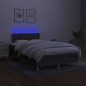 vidaXL Boxspringbett mit Matratze & LED Dunkelgrau 120x190 cm Stoff vidaXL Boxspringbett mit Matratze & LED Dunkelgrau 120x190 cm Stoff