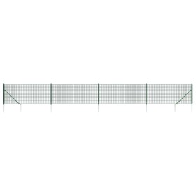 vidaXL Maschendrahtzaun mit Bodenhülsen Grün 1x10 m