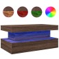 vidaXL Couchtisch mit LED-Leuchten Braun Eichen-Optik 90x50x40 cm vidaXL Couchtisch mit LED-Leuchten Braun Eichen-Optik 90x50x40 cm