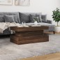 vidaXL Couchtisch mit LED-Leuchten Braun Eichen-Optik 90x50x40 cm vidaXL Couchtisch mit LED-Leuchten Braun Eichen-Optik 90x50x40 cm