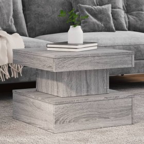vidaXL Couchtisch mit LED-Leuchten Grau Sonoma 50x50x40 cm