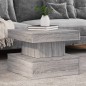 vidaXL Couchtisch mit LED-Leuchten Grau Sonoma 50x50x40 cm vidaXL Couchtisch mit LED-Leuchten Grau Sonoma 50x50x40 cm