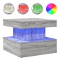 vidaXL Couchtisch mit LED-Leuchten Grau Sonoma 50x50x40 cm vidaXL Couchtisch mit LED-Leuchten Grau Sonoma 50x50x40 cm