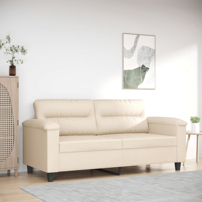 vidaXL 2-Sitzer-Sofa Beige 140 cm Mikrofasergewebe vidaXL 2-Sitzer-Sofa Beige 140 cm Mikrofasergewebe