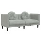 vidaXL Sofa mit Kissen 2-Sitzer Hellgrau Samt vidaXL Sofa mit Kissen 2-Sitzer Hellgrau Samt