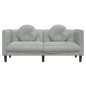 vidaXL Sofa mit Kissen 2-Sitzer Hellgrau Samt vidaXL Sofa mit Kissen 2-Sitzer Hellgrau Samt