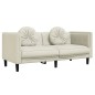 vidaXL Sofa mit Kissen 2-Sitzer Creme Samt vidaXL Sofa mit Kissen 2-Sitzer Creme Samt
