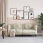 vidaXL Sofa mit Kissen 2-Sitzer Creme Samt vidaXL Sofa mit Kissen 2-Sitzer Creme Samt