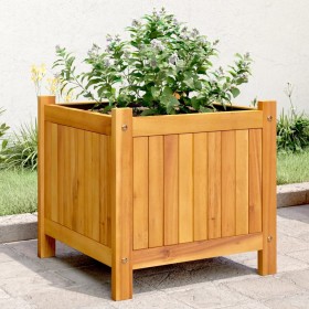 vidaXL Pflanzkübel mit Einlage 42x42x40 cm Massivholz Akazie