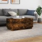 vidaXL Couchtisch mit LED-Leuchten Räuchereiche 90x50x40 cm vidaXL Couchtisch mit LED-Leuchten Räuchereiche 90x50x40 cm