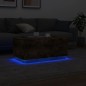 vidaXL Couchtisch mit LED-Leuchten Räuchereiche 90x50x40 cm vidaXL Couchtisch mit LED-Leuchten Räuchereiche 90x50x40 cm