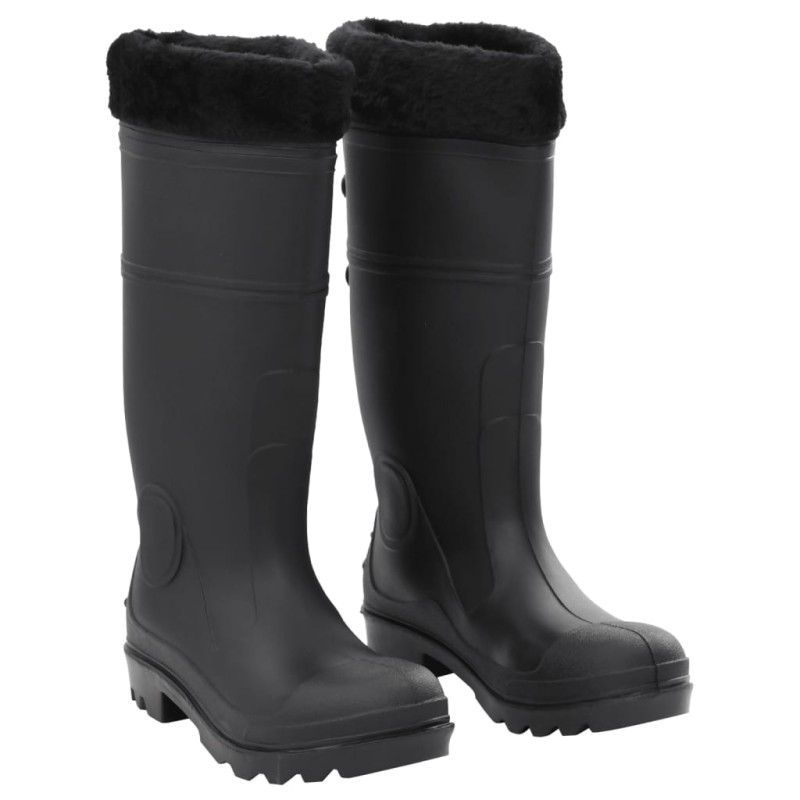 vidaXL Gummistiefel mit Herausnehmbarem Innenfutter Schwarz Gr. 40 PVC vidaXL Gummistiefel mit Herausnehmbarem Innenfutter Schwarz Gr. 40 PVC
