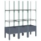 vidaXL Pflanzkübel mit Rankgitter Grau 120x40x142,5 cm PP vidaXL Pflanzkübel mit Rankgitter Grau 120x40x142,5 cm PP