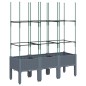 vidaXL Pflanzkübel mit Rankgitter Grau 120x40x142,5 cm PP vidaXL Pflanzkübel mit Rankgitter Grau 120x40x142,5 cm PP