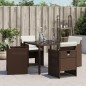 vidaXL Gartenstühle mit Kissen 4 Stk. Braun Poly Rattan vidaXL Gartenstühle mit Kissen 4 Stk. Braun Poly Rattan