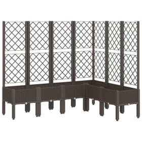 vidaXL Pflanzkübel mit Rankgitter Braun 160x120x142 cm PP