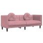 vidaXL Sofa mit Kissen 3-Sitzer Rosa Samt vidaXL Sofa mit Kissen 3-Sitzer Rosa Samt