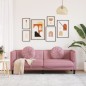 vidaXL Sofa mit Kissen 3-Sitzer Rosa Samt vidaXL Sofa mit Kissen 3-Sitzer Rosa Samt