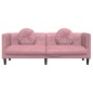 vidaXL Sofa mit Kissen 3-Sitzer Rosa Samt vidaXL Sofa mit Kissen 3-Sitzer Rosa Samt