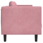 vidaXL Sofa mit Kissen 3-Sitzer Rosa Samt vidaXL Sofa mit Kissen 3-Sitzer Rosa Samt