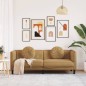 vidaXL Sofa mit Kissen 3-Sitzer Braun Samt vidaXL Sofa mit Kissen 3-Sitzer Braun Samt