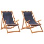vidaXL Strandstühle 2 Stk. Klappbar Blau Stoff vidaXL Strandstühle 2 Stk. Klappbar Blau Stoff