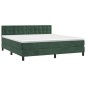 vidaXL Boxspringbett mit Matratze & LED Dunkelgrün 180x200 cm Samt vidaXL Boxspringbett mit Matratze & LED Dunkelgrün 180x200 cm Samt